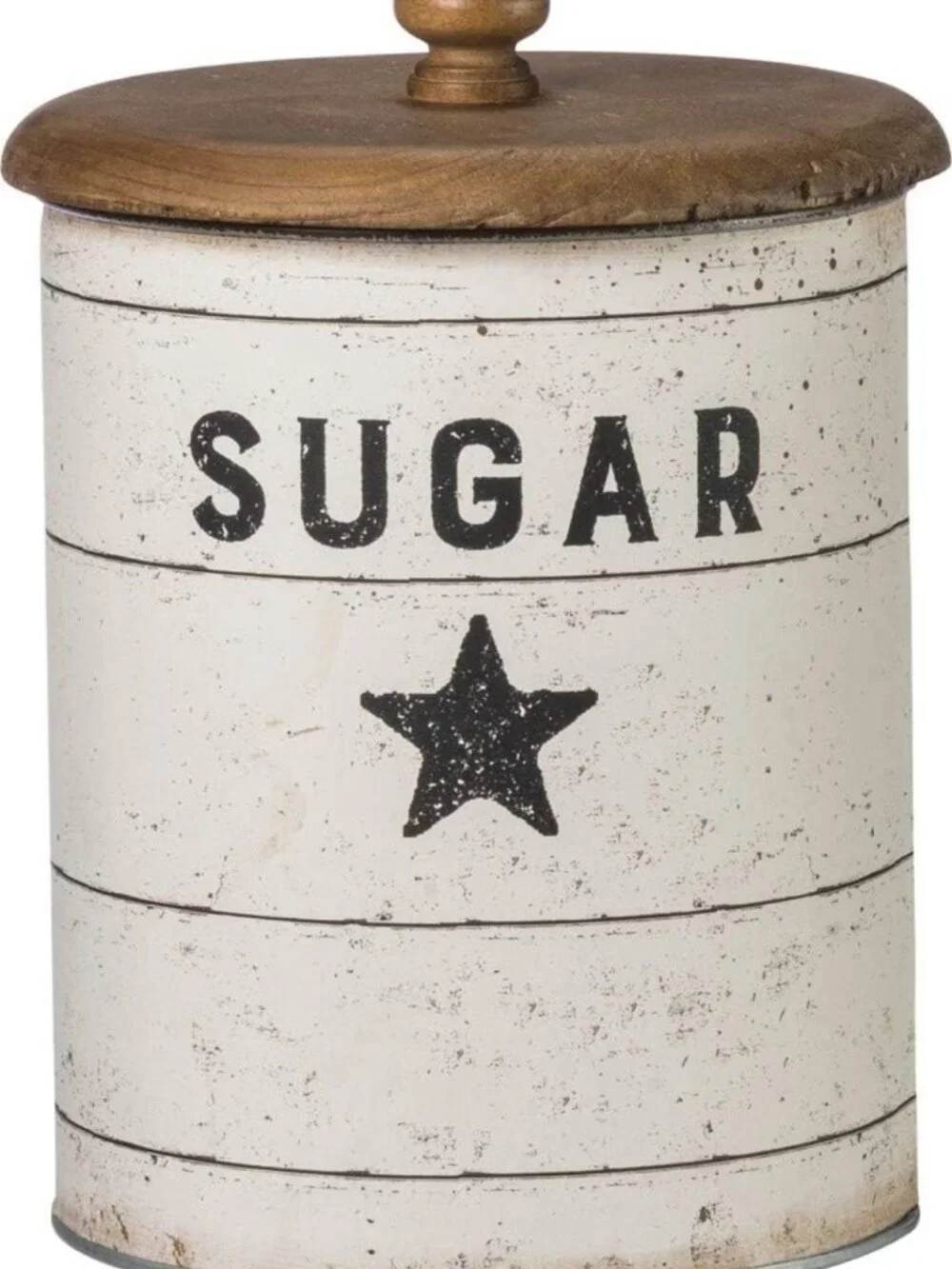 Farmhouse Style Tin Canisters Set - Sugar, Coffee, Flour Storage Containers